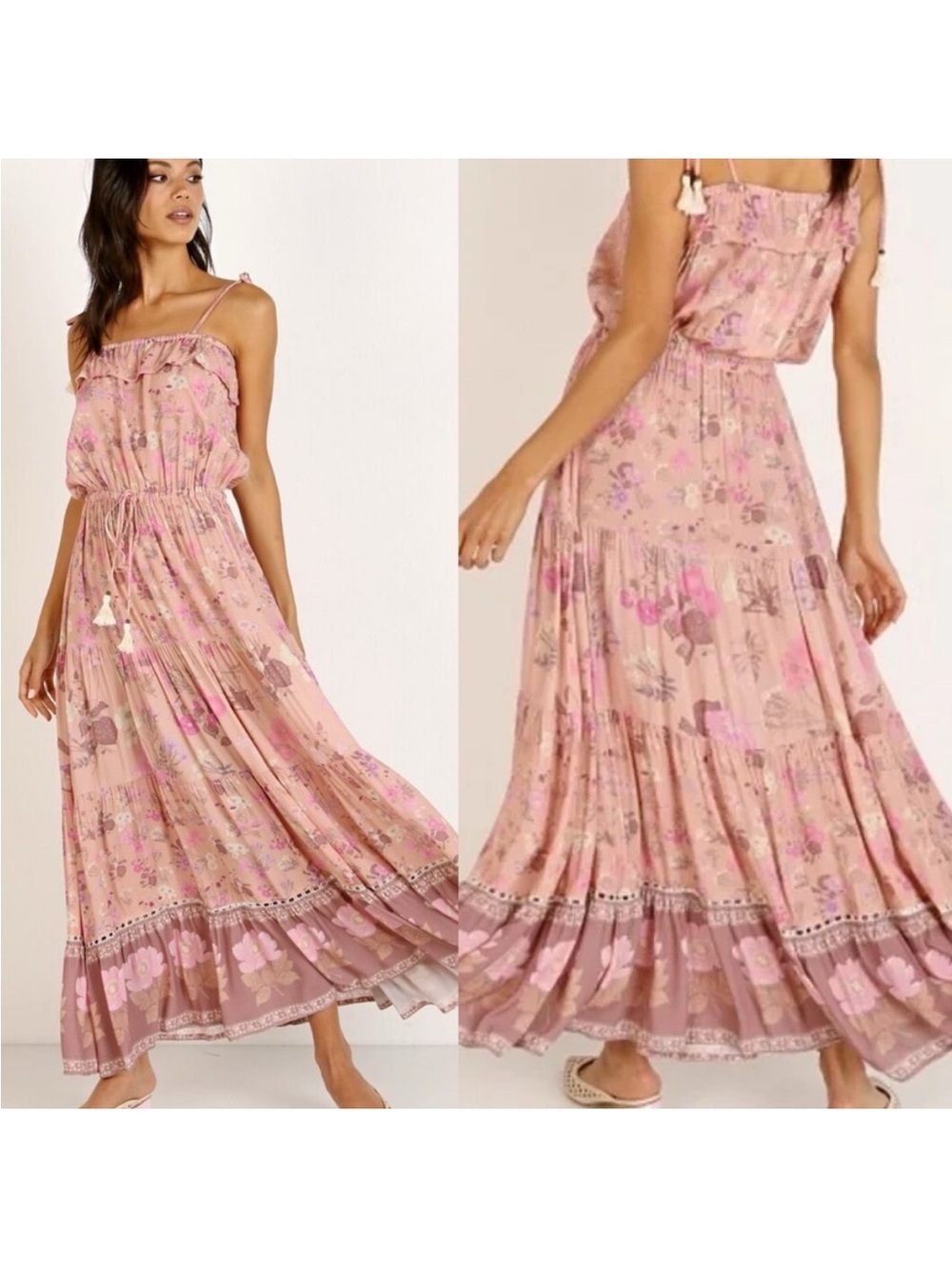 Spell and the Gypsy Collective Wild Bloom Dress Sz XL Floral Pink Boho